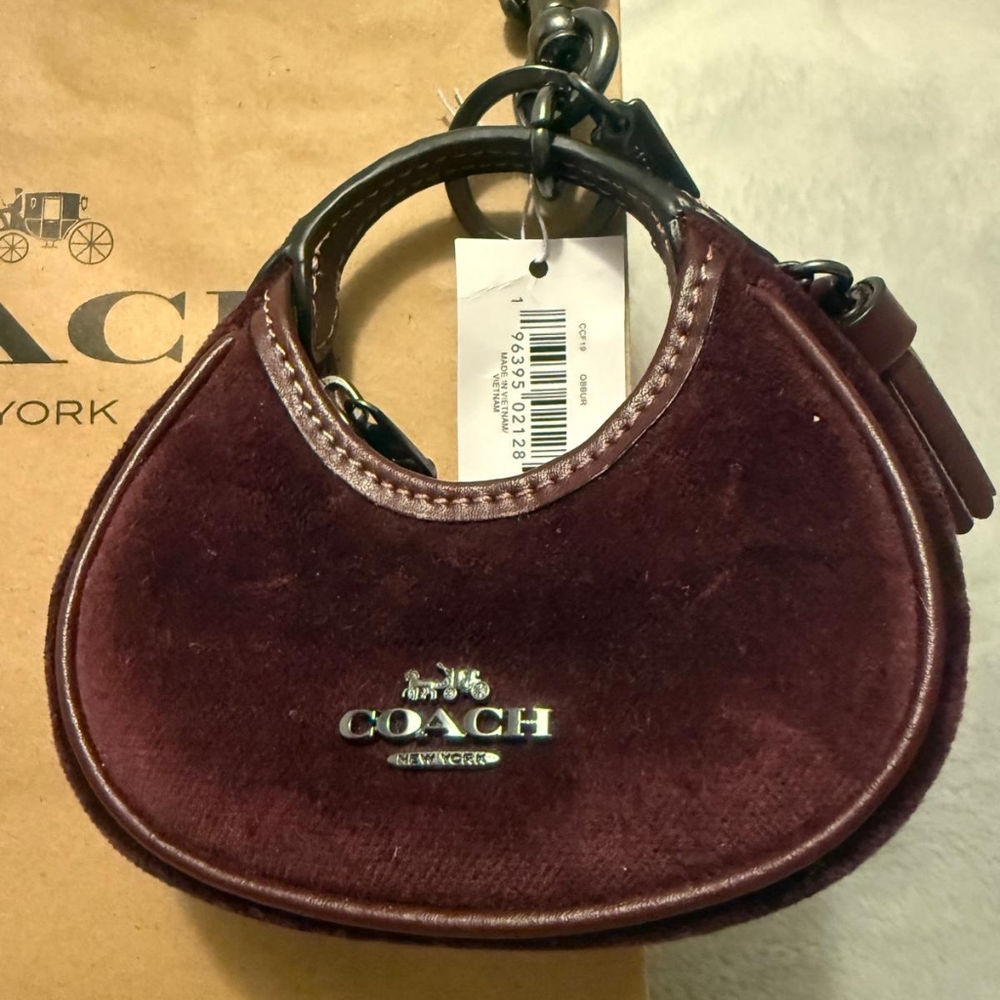 COACH Carmen Velvet Charm Keychain